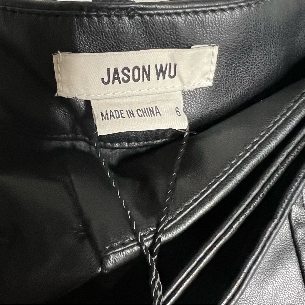 Jason Wu Faux Leather Cargo Pants, Black, size 6 NWT - Picture 6 of 7